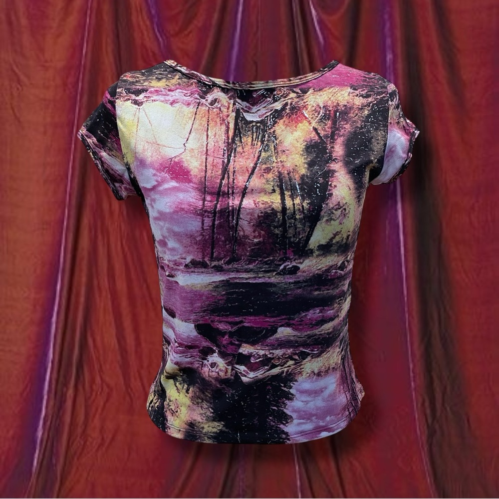 90s early Y2K Bliss USA fitted ultra stretchy baby tee  top
